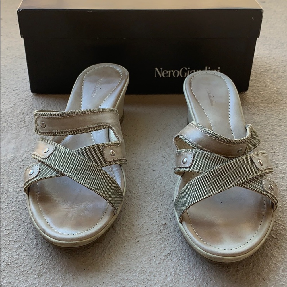 NeroGiardini Zanz Savana Beige Platino Sandals - Picture 7 of 8